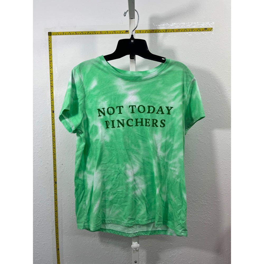 Wound Up Green Tie Dye Not Today Pinchers St Patrick Day Graphic Tee Medium 8-10